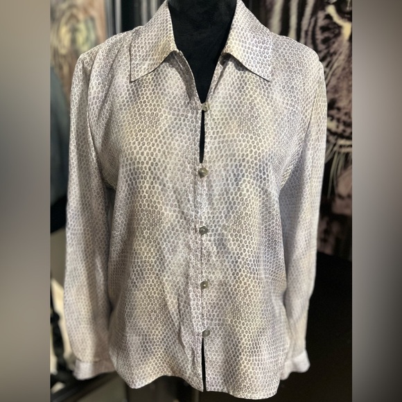 LIKE NEW -VERY CLASSY CARLISLE SHEER LONG SLEEVE BLOUSE SZ 8 - Picture 1 of 6